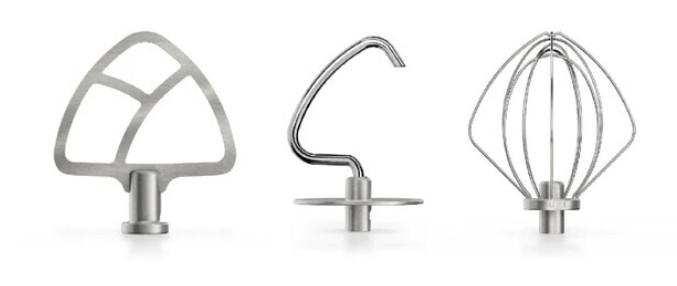 KitchenAid Edelstahlwerkzeuge 3er Set für Küchenmaschinen mit kippbarem Motorkopf 5KSMTH3PSS